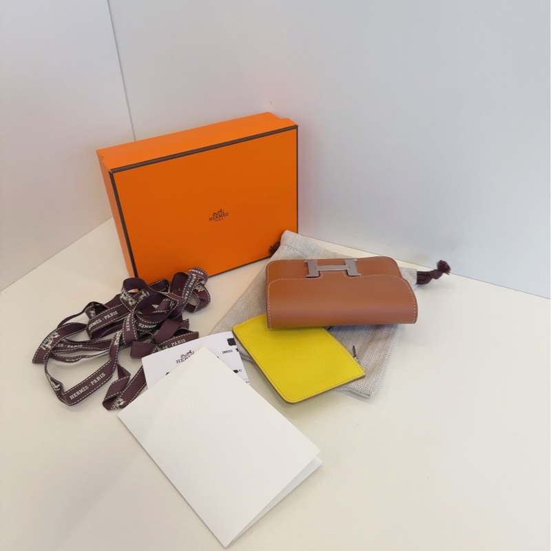 【未使用大全套全膜🆕】Hermes🐎constance slim康康 錢包/腰包 U刻 金棕銀扣 子包是俏皮🍋檸檬黃-5