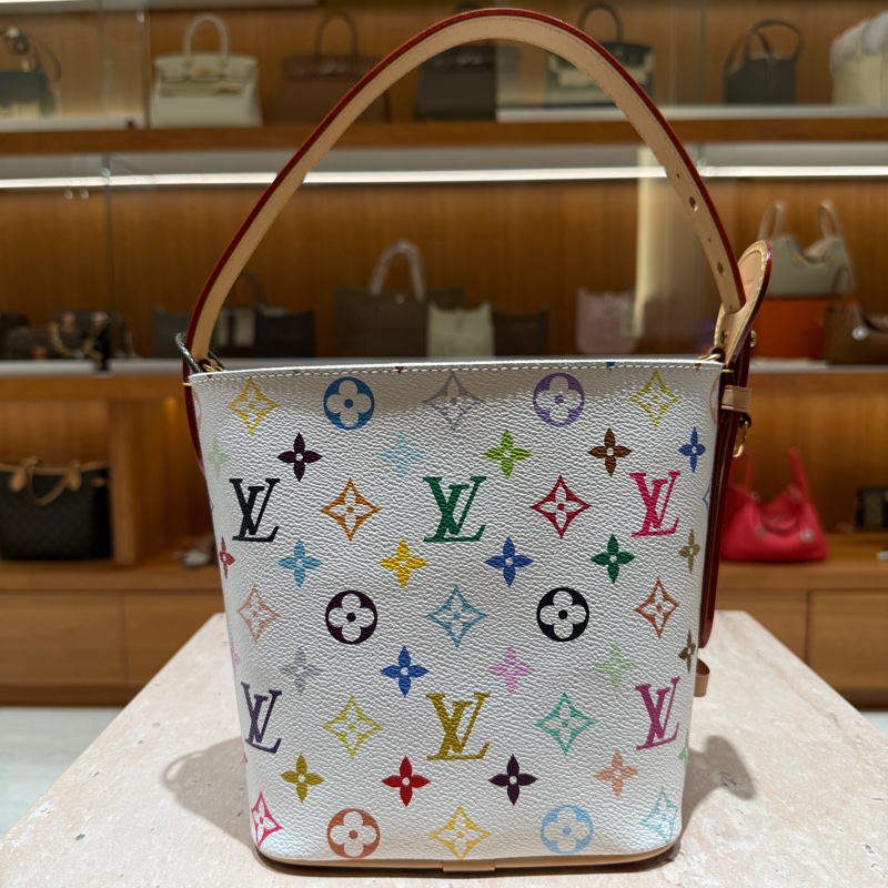 Louis Vuitton x TM All In BB 村上隆白三彩水桶包-6