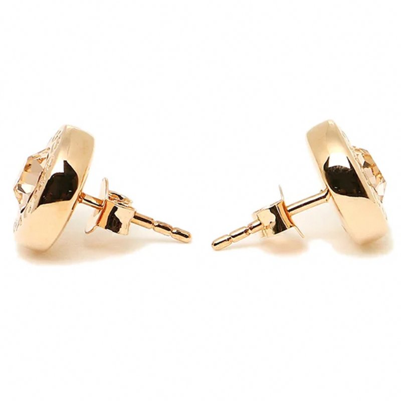 【COACH】晶鑽造型耳環-玫瑰金-3