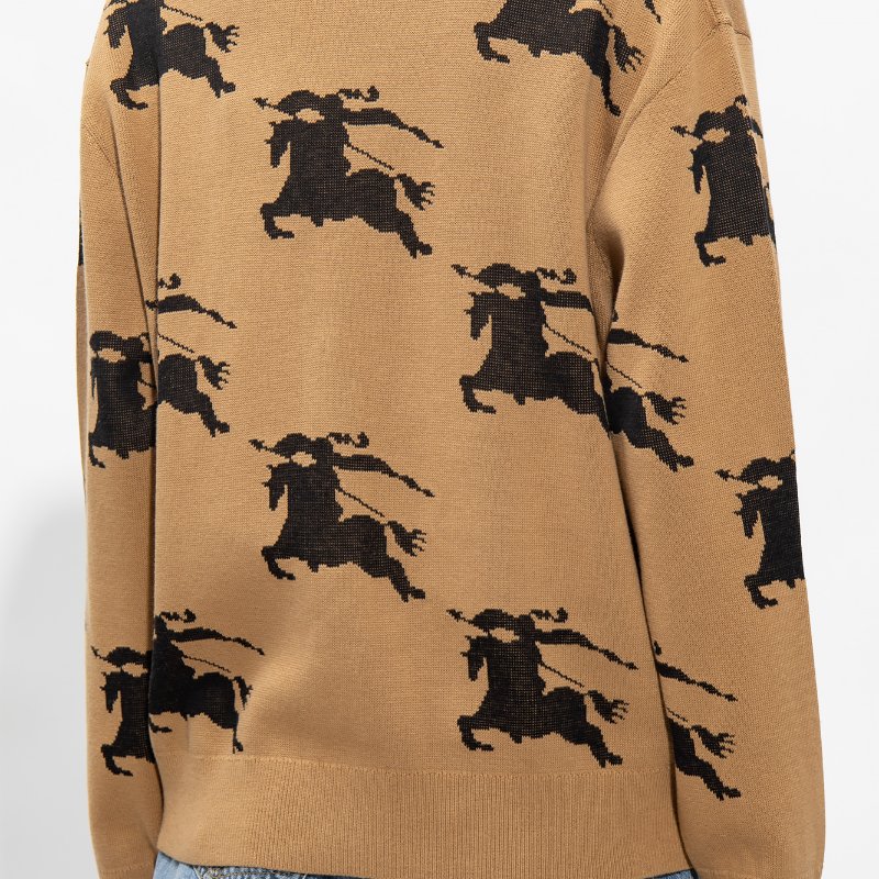 Burberry EKD Cotton Silk Cardigan for Women in Camel/Black - 8070328-Camel_Black ( Size: S / M / L )-3