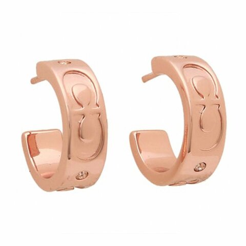 【COACH】C字造型耳環-玫瑰金