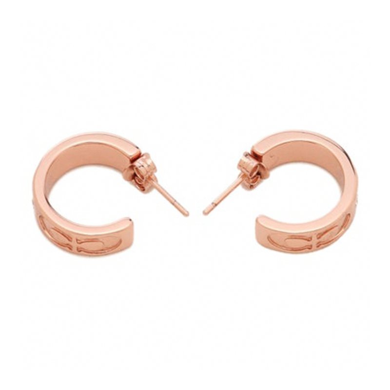 【COACH】C字造型耳環-玫瑰金-1