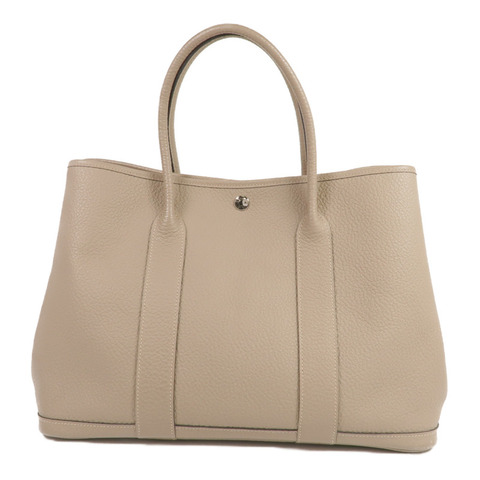 HERMES Negonda皮革Garden Party PM銀扣手挽袋Etoupe