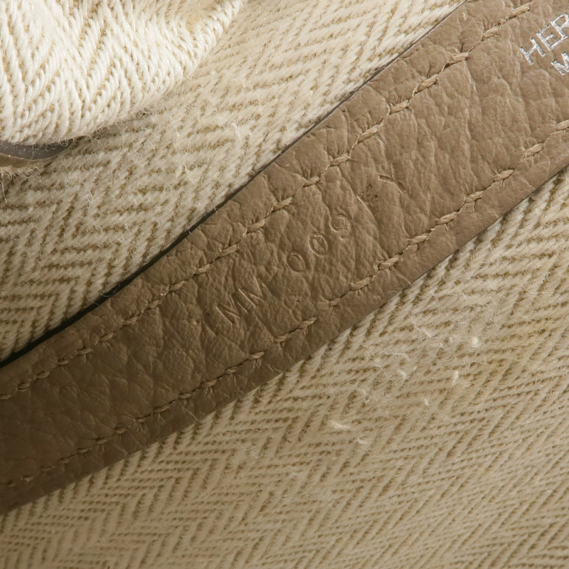 HERMES Negonda皮革Garden Party PM銀扣手挽袋Etoupe-6