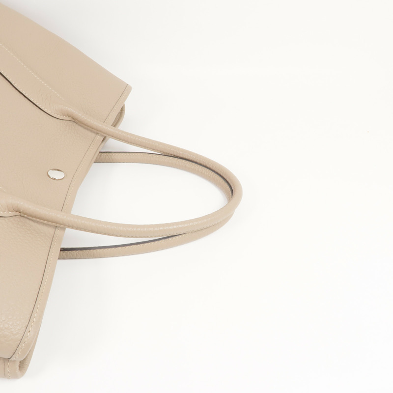 HERMES Negonda皮革Garden Party PM銀扣手挽袋Etoupe-7