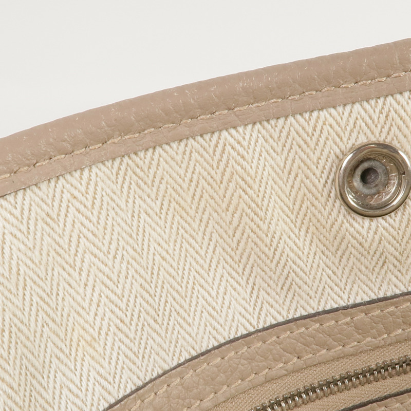 HERMES Negonda皮革Garden Party PM銀扣手挽袋Etoupe-14