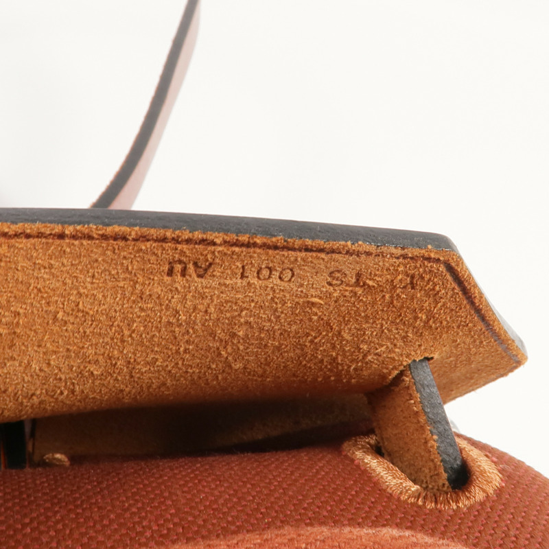 HERMES 帆布Herbag PM銀扣手挽肩背兩用袋Rouge H-6