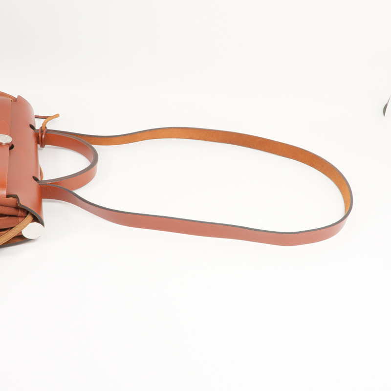 HERMES 帆布Herbag PM銀扣手挽肩背兩用袋Rouge H-8