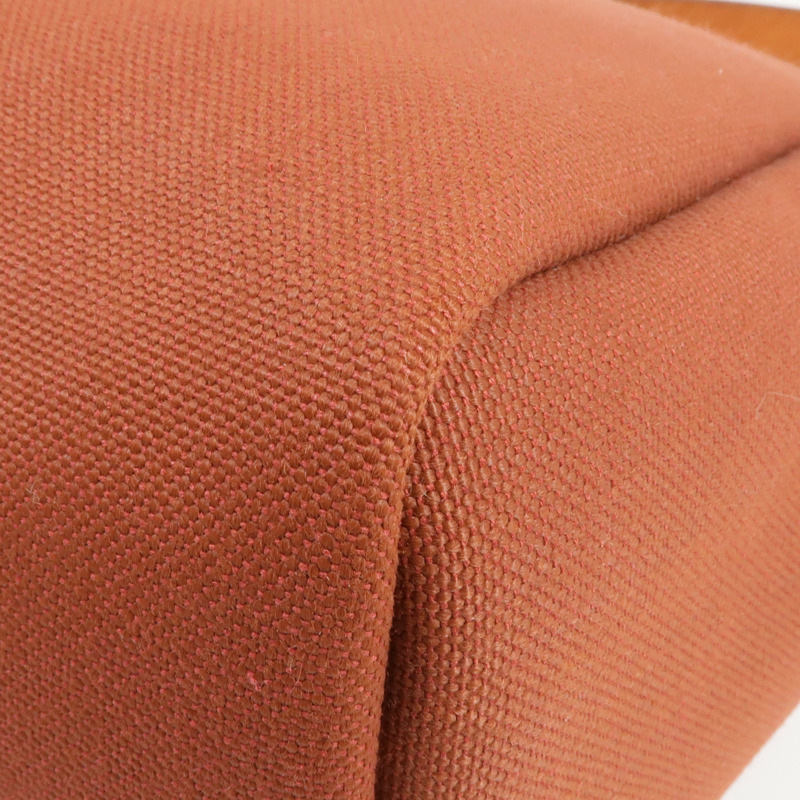 HERMES 帆布Herbag PM銀扣手挽肩背兩用袋Rouge H-10