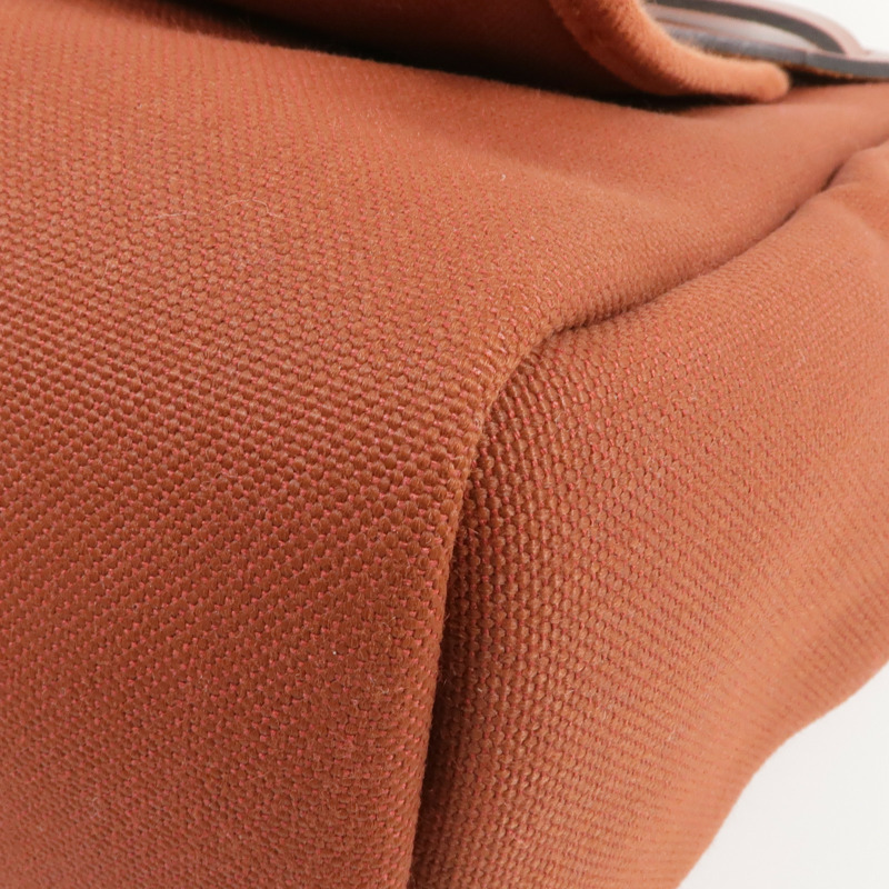 HERMES 帆布Herbag PM銀扣手挽肩背兩用袋Rouge H-12
