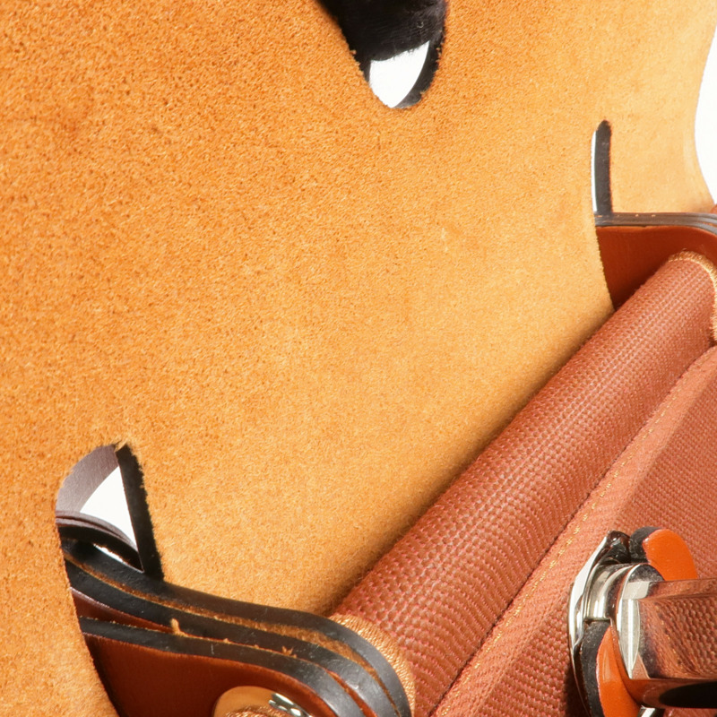 HERMES 帆布Herbag PM銀扣手挽肩背兩用袋Rouge H-19