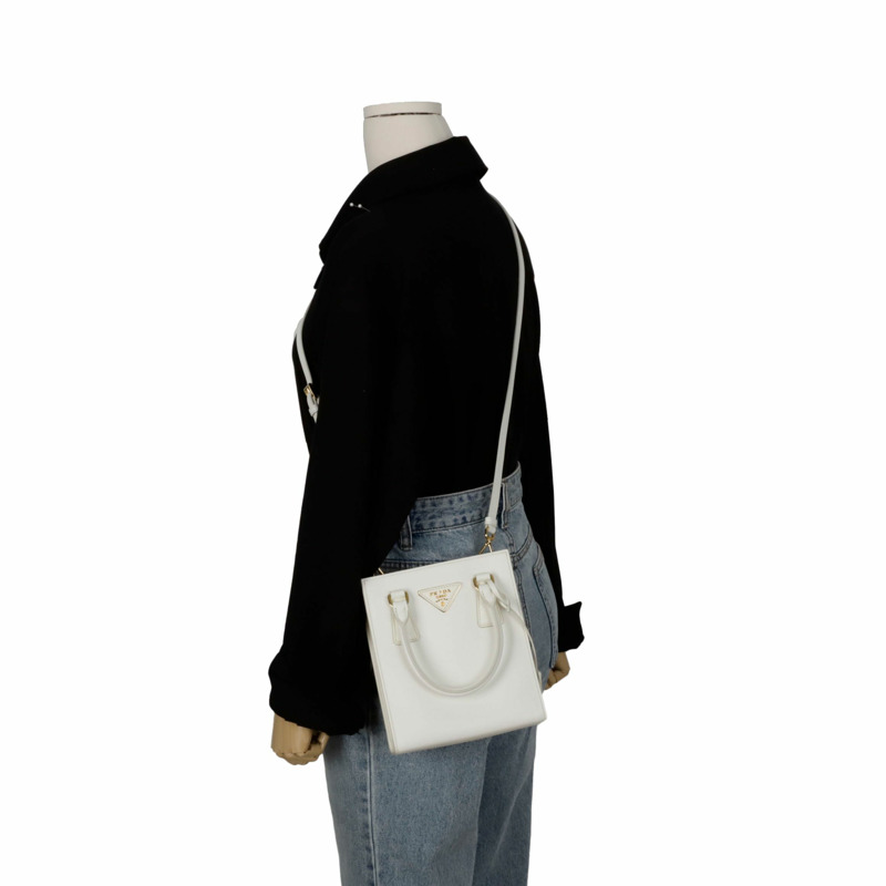 【包稅】PRADA 1BA358 三角形標誌迷你手提單肩包-10