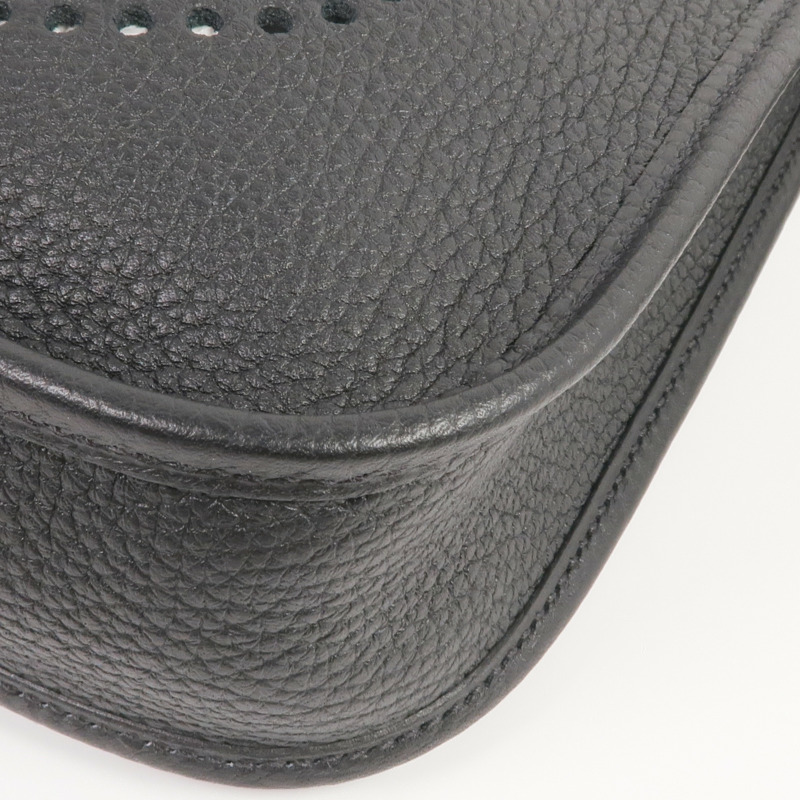 HERMES Clemence皮革Evelyne TPM銀扣肩背袋Noir-8