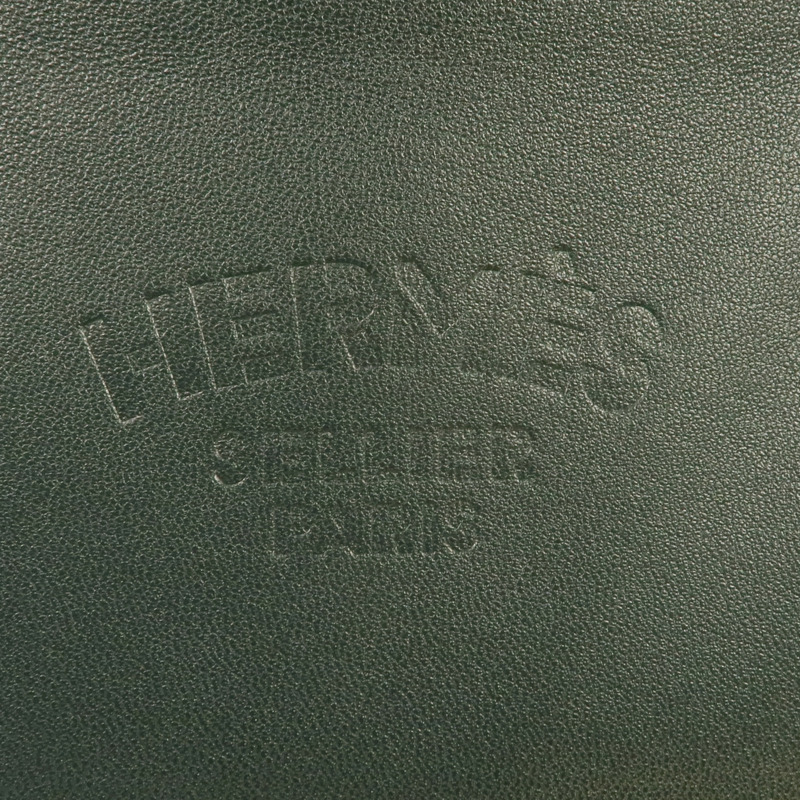 HERMES Swift皮革Aline銀扣肩背袋Green-7