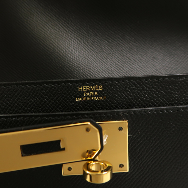 HERMES Epsom皮革Kelly Depeches 25金扣手拿包-5