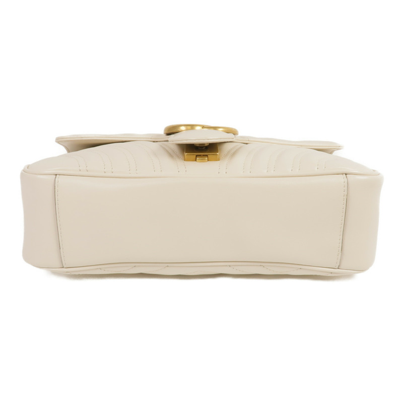 GUCCI 羊皮皮革GG Marmont金扣鏈帶肩背袋-3