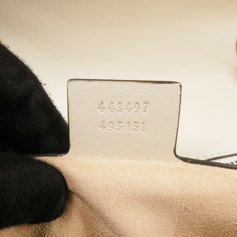 GUCCI 羊皮皮革GG Marmont金扣鏈帶肩背袋-6