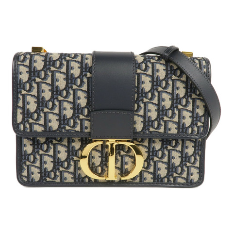 Dior 帆布Oblique 30 Montaigne金扣肩背袋
