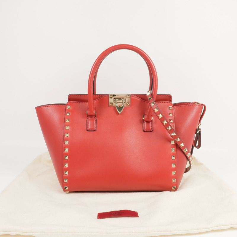 Valentino 牛皮皮革2way Shoulder Bag金扣手挽肩背兩用袋-8