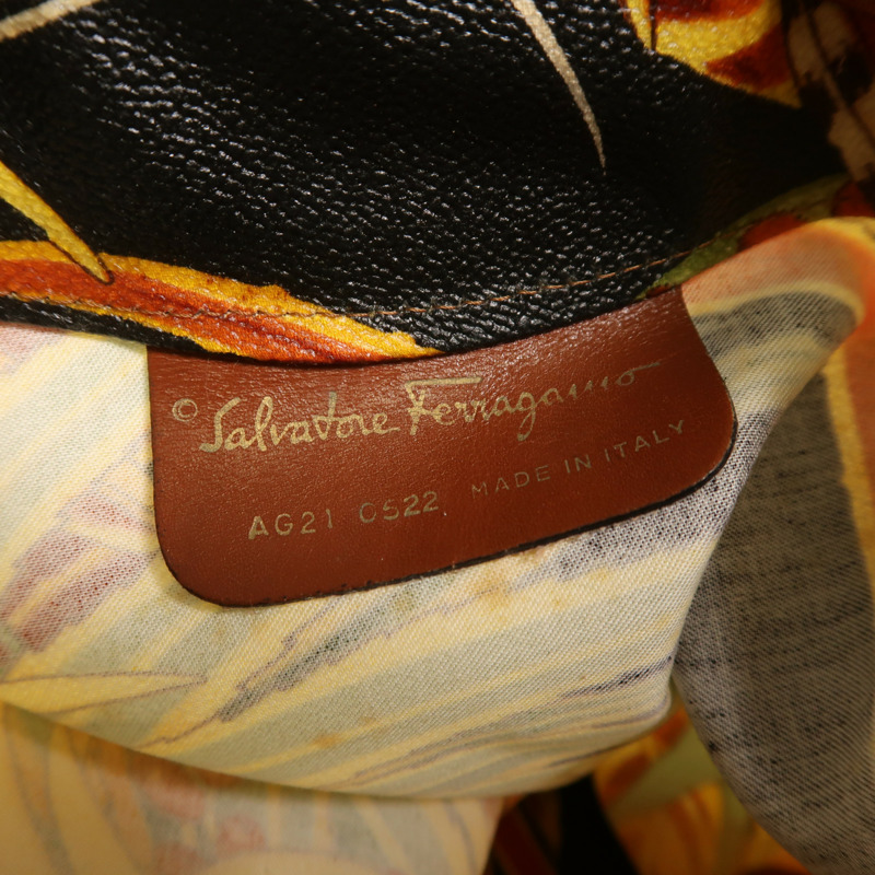 Salvatore Ferragamo 塗層帆布/牛皮皮革Rucksack金扣背包-5