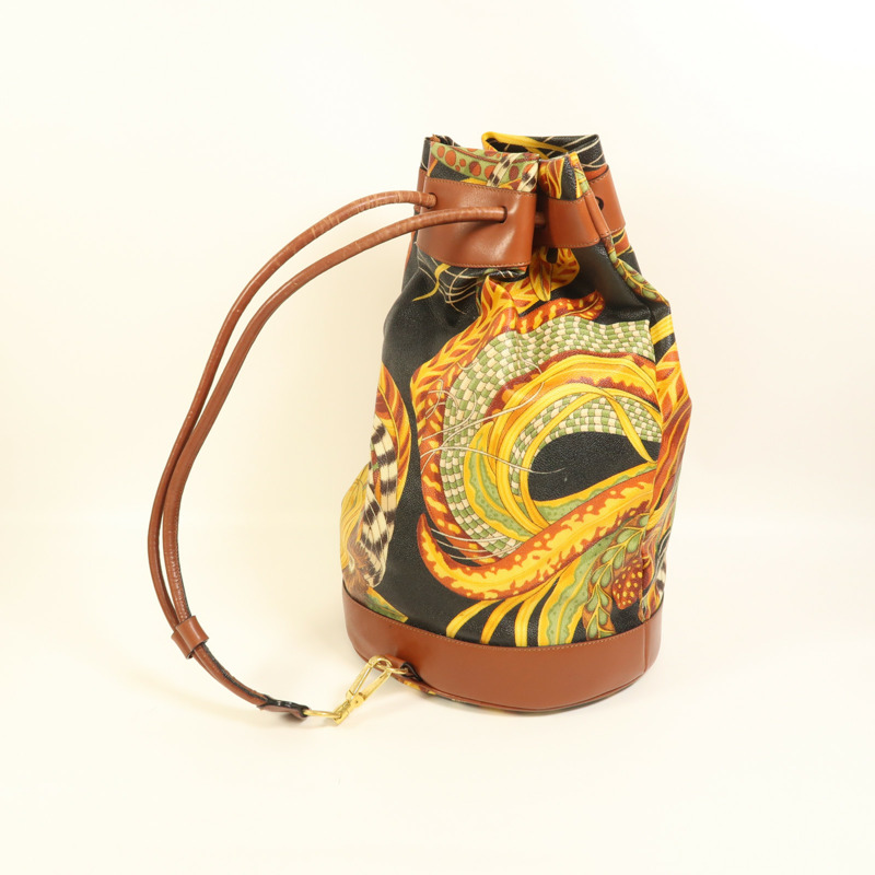 Salvatore Ferragamo 塗層帆布/牛皮皮革Rucksack金扣背包-6