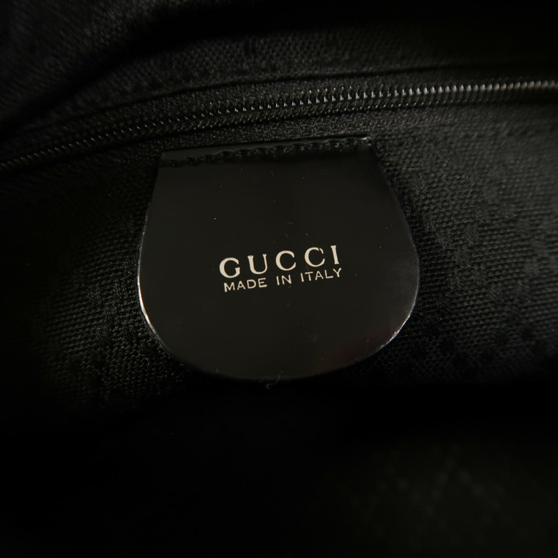 GUCCI 尼龍/漆皮皮革Shoulder Bag銀扣肩背袋-5
