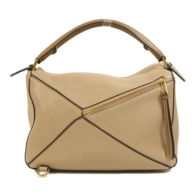LOEWE 牛皮皮革Puzzle Medium金扣手挽肩背兩用袋-1