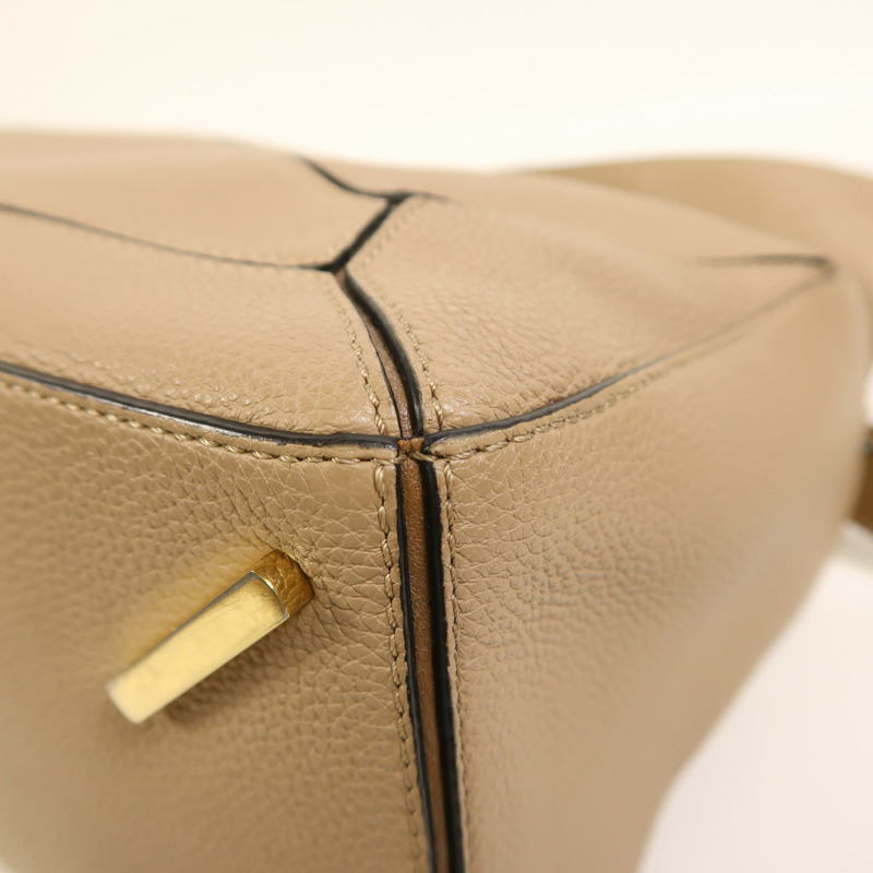 LOEWE 牛皮皮革Puzzle Medium金扣手挽肩背兩用袋-9