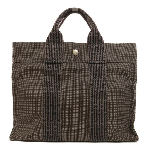 HERMES 帆布Herline銀扣手挽袋