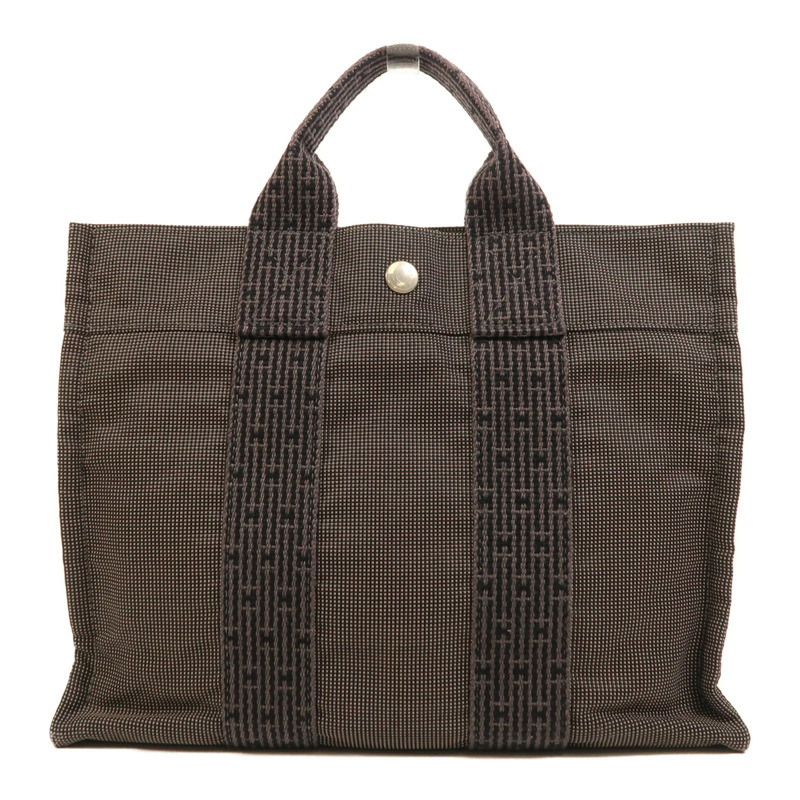 HERMES 帆布Herline銀扣手挽袋-1