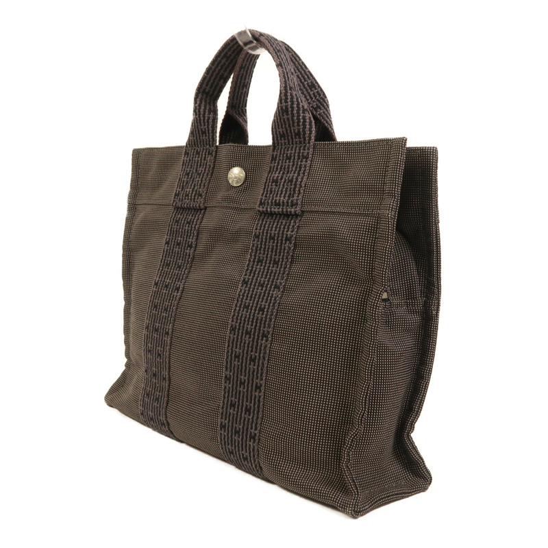 HERMES 帆布Herline銀扣手挽袋-2