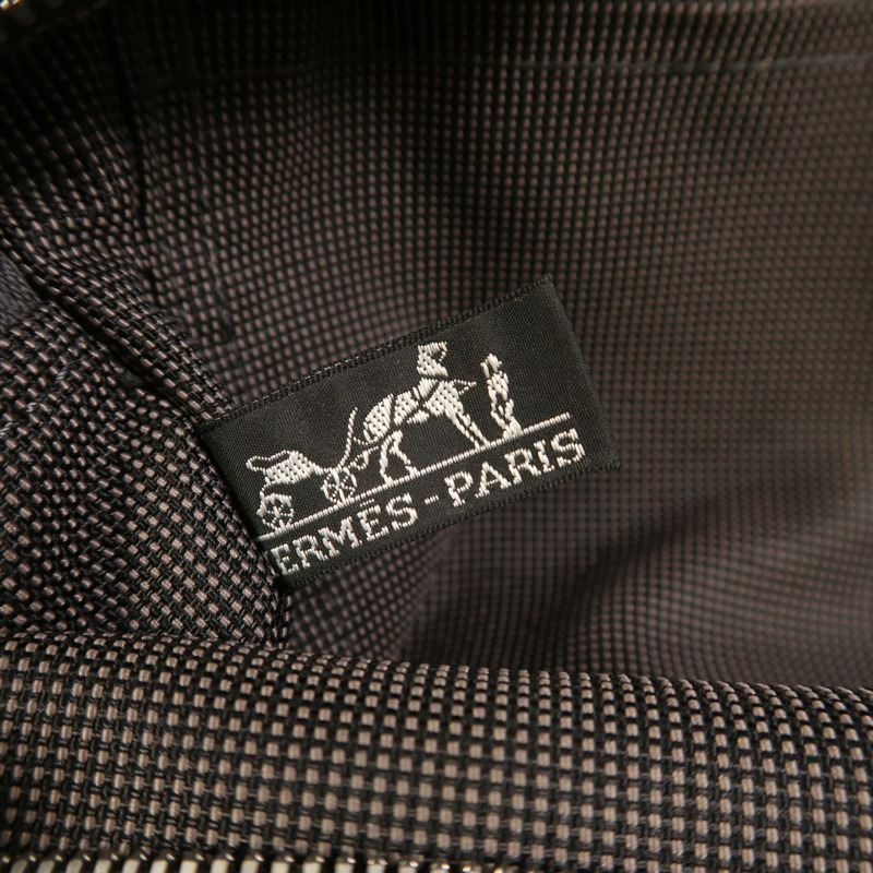 HERMES 帆布Herline銀扣手挽袋-5