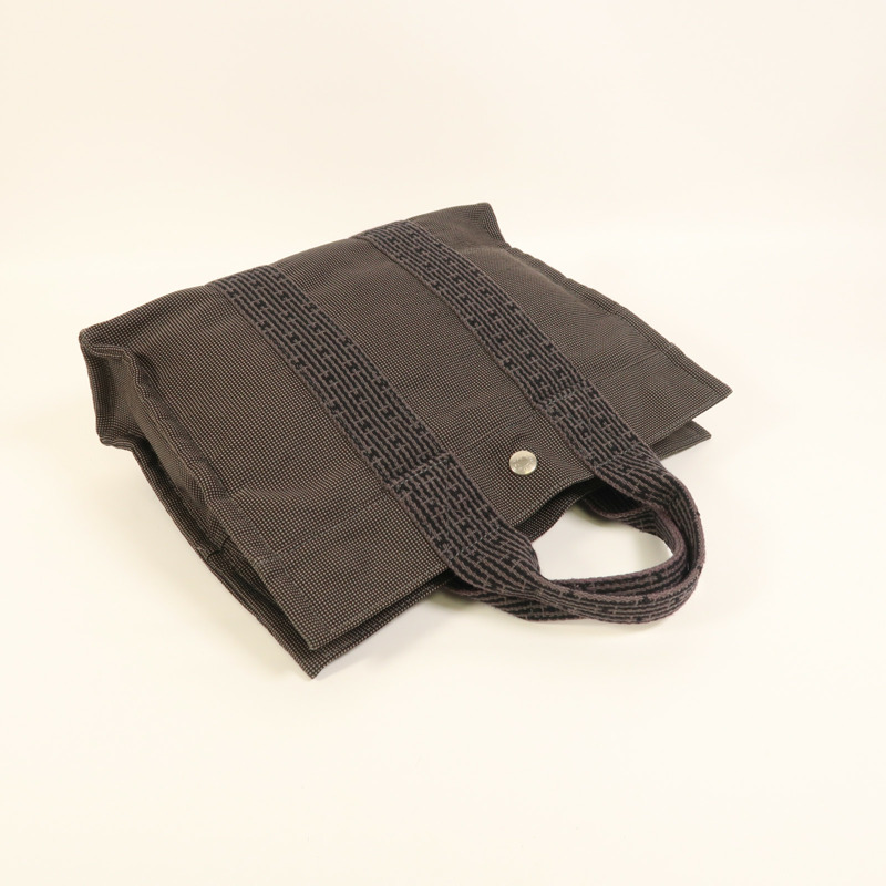 HERMES 帆布Herline銀扣手挽袋-7