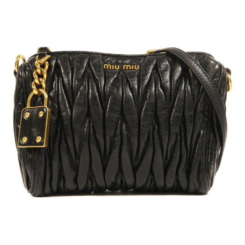 Miu Miu 牛皮皮革Shoulder Bag金扣肩背袋-0