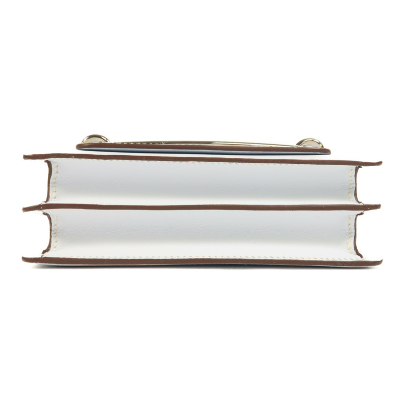 HERMES Swift皮革Roulis Mini銀扣肩背袋Bleu Brume-3