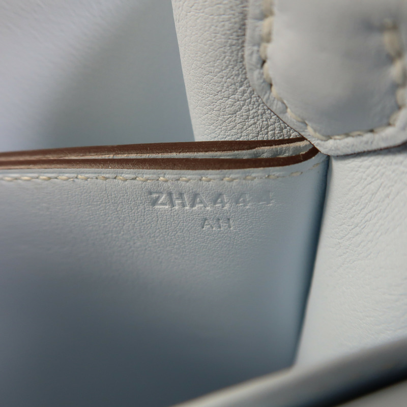 HERMES Swift皮革Roulis Mini銀扣肩背袋Bleu Brume-6