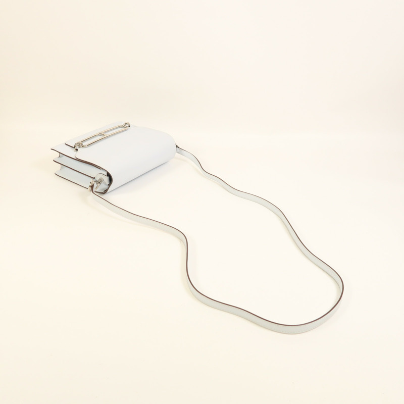 HERMES Swift皮革Roulis Mini銀扣肩背袋Bleu Brume-7