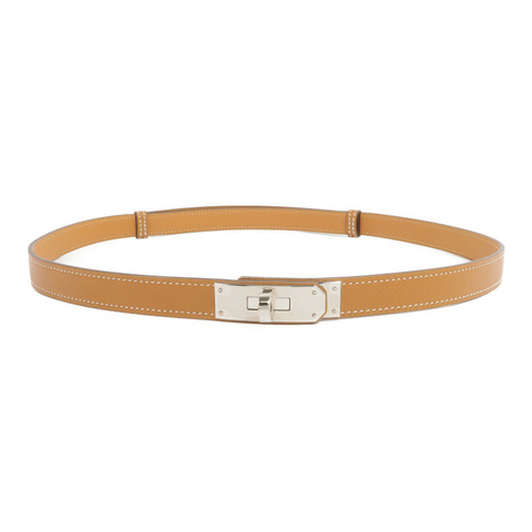 HERMES Epsom皮革Kelly Belt銀扣皮帶