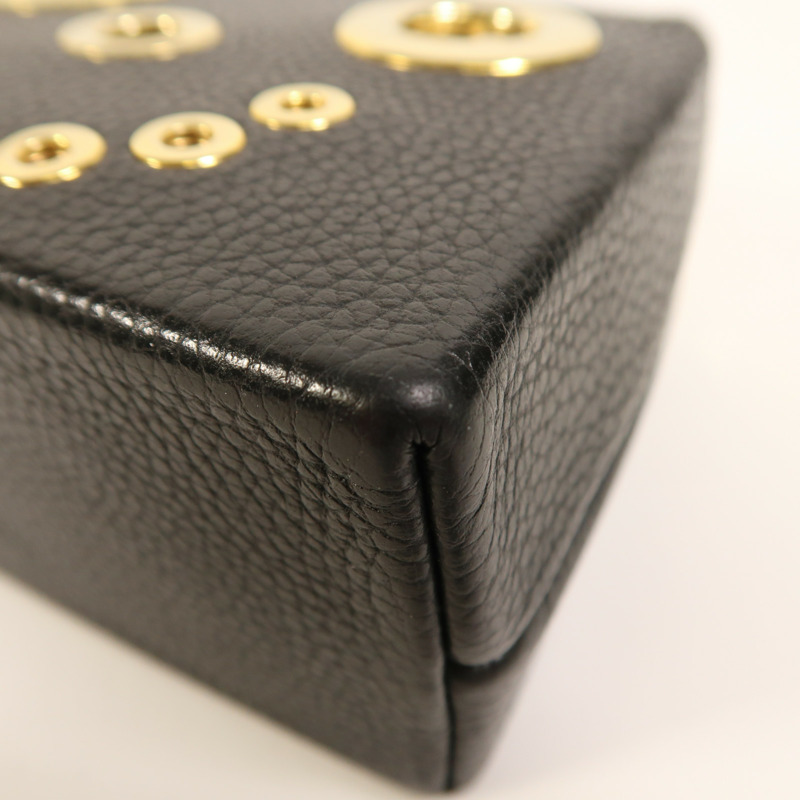 MOSCHINO 牛皮皮革Chain Shoulder金扣鏈帶肩背袋-8