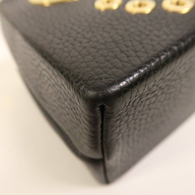 MOSCHINO 牛皮皮革Chain Shoulder金扣鏈帶肩背袋-9