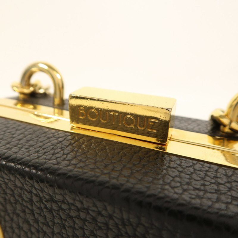 MOSCHINO 牛皮皮革Chain Shoulder金扣鏈帶肩背袋-13