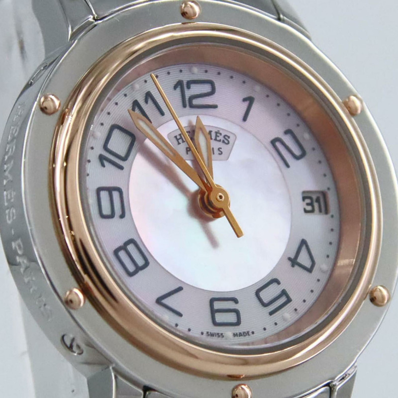 愛馬仕 Clipper Classic PG Combi CP1.221 SSxPG 石英錶-5