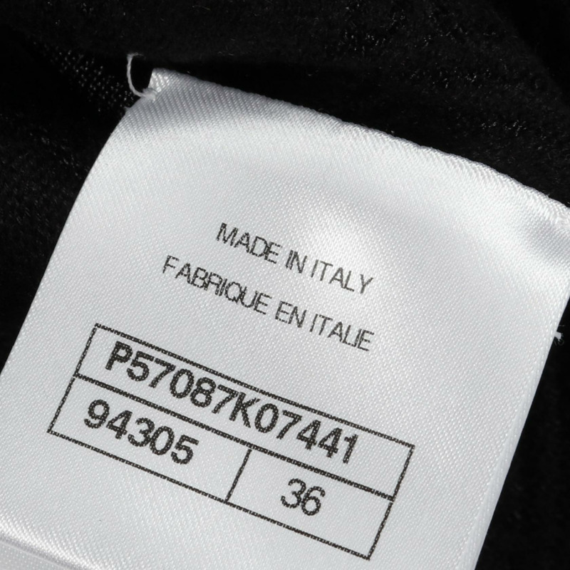 香奈兒 COCO 標誌紐帶絎縫開襟衫 無色外套 P57087K07441 真絲聚酯纖維 黑色 二手 女款-5