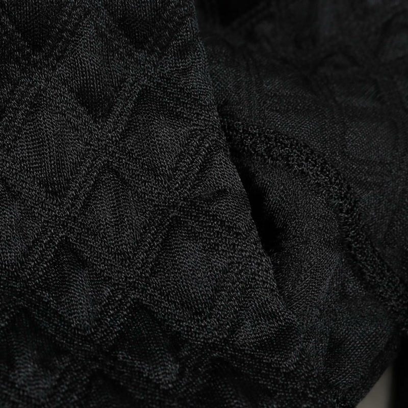 香奈兒 COCO 標誌紐帶絎縫開襟衫 無色外套 P57087K07441 真絲聚酯纖維 黑色 二手 女款-6