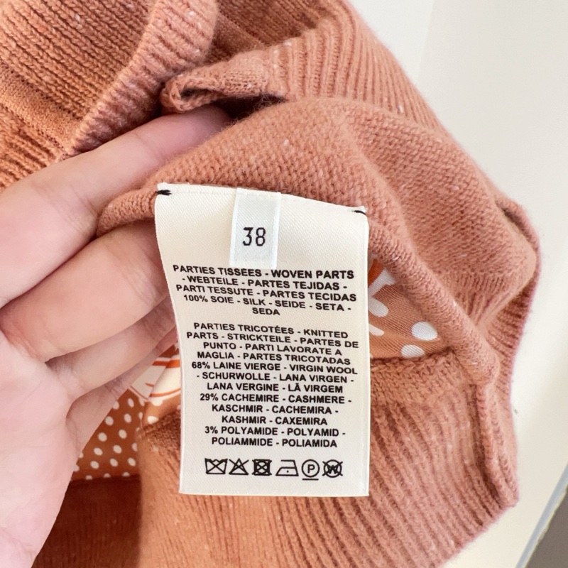 Hermes 99新 羊毛真絲開衫 春秋外搭衣服 38碼  胸圍120 衣長60-3