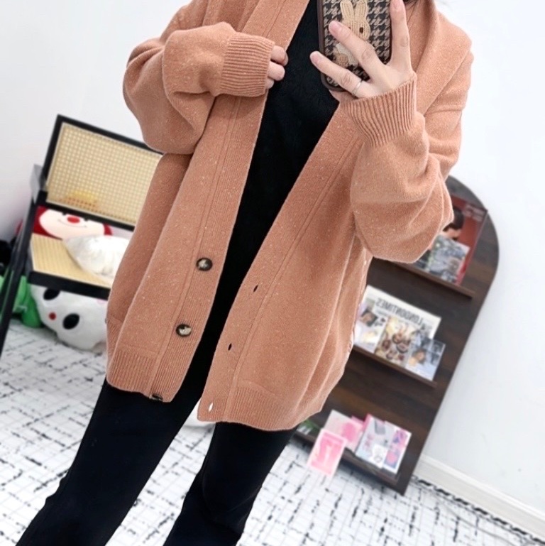 Hermes 99新 羊毛真絲開衫 春秋外搭衣服 38碼  胸圍120 衣長60-5