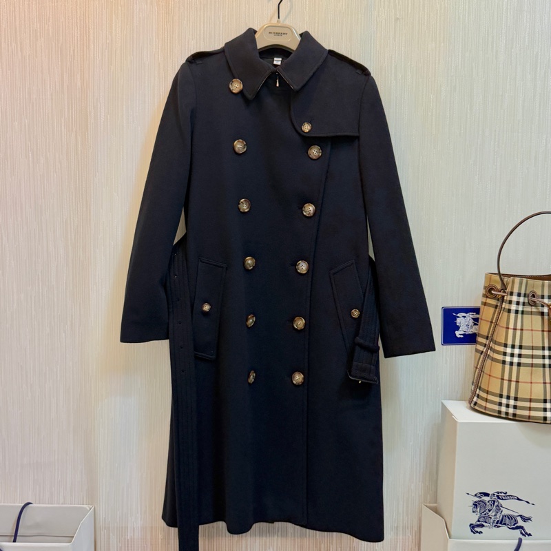 BURBERRY英國海軍藍羊絨大衣UK4-3
