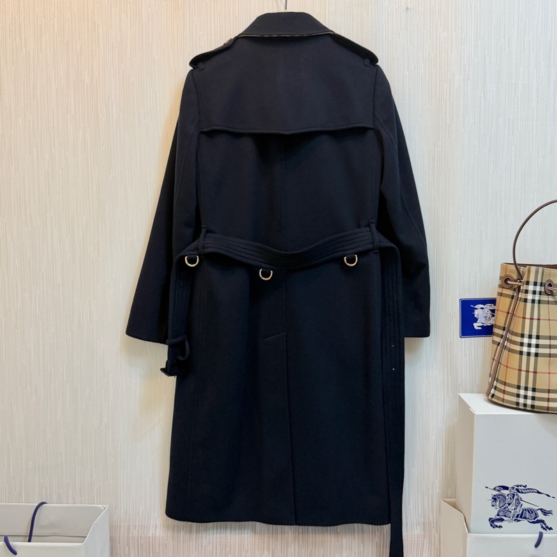 BURBERRY英國海軍藍羊絨大衣UK4-4