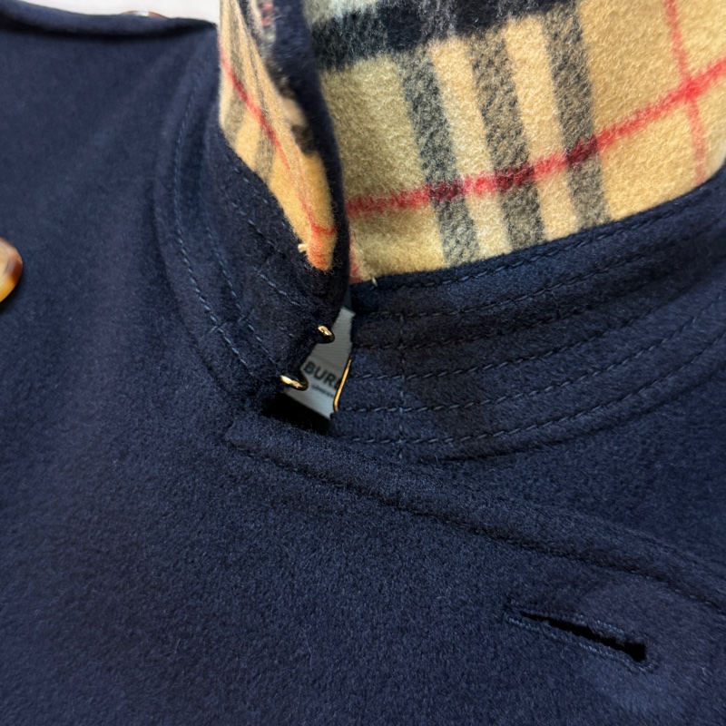 BURBERRY英國海軍藍羊絨大衣UK4-8