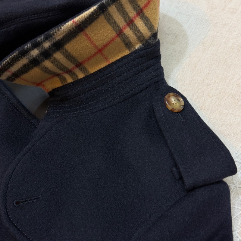 BURBERRY英國海軍藍羊絨大衣UK4-9